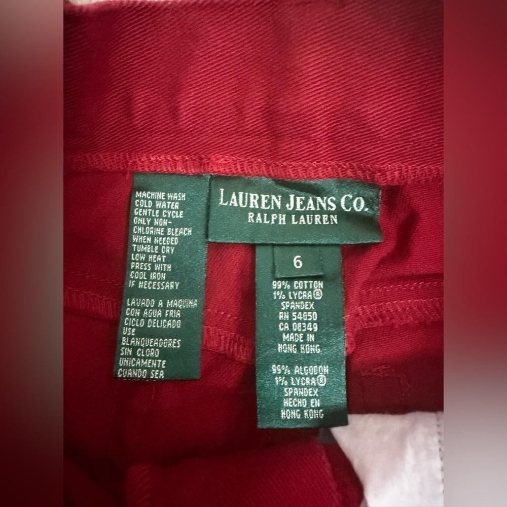Ralph Lauren Vibrant Red Jeans size 6 - Picture 2 of 7